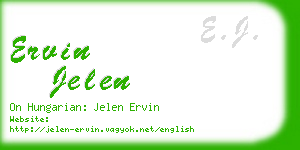 ervin jelen business card